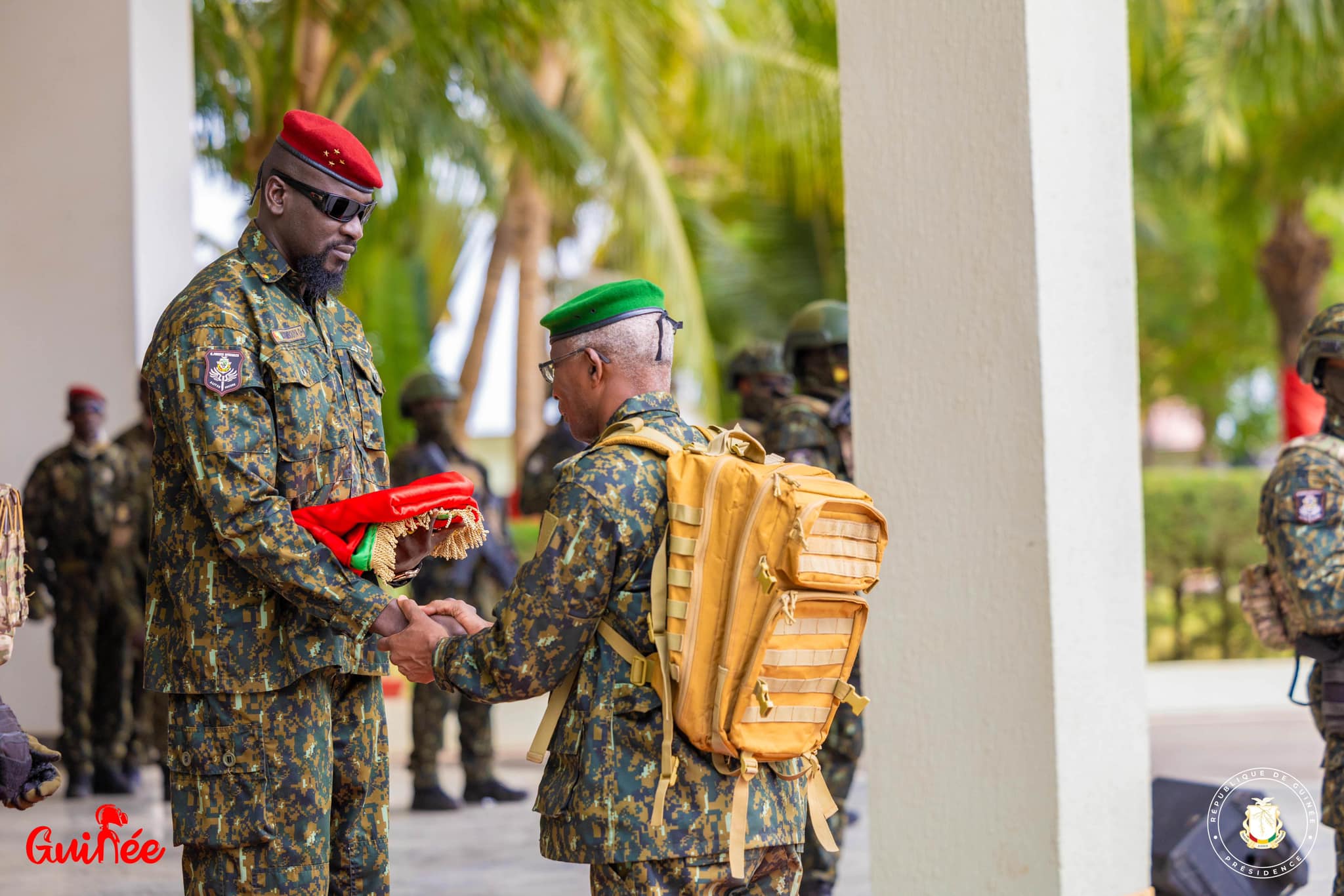 Palais Mohamed V Arrivée du chef de l’Etat, le Général de corps d’Armée Mamadi DOUMBOUYA