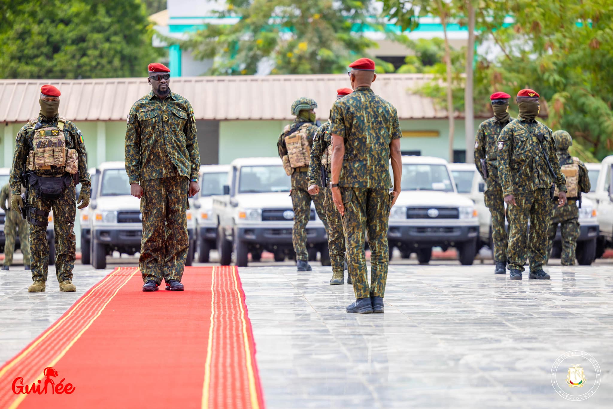 Palais Mohamed V Arrivée du chef de l’Etat, le Général de corps d’Armée Mamadi DOUMBOUYA